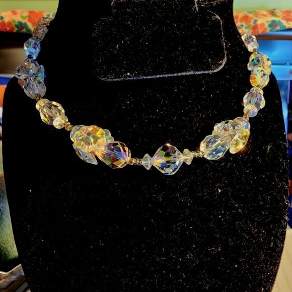 *RARE* VINTAGE ESTATE SIGNED VENDOME AB MARGARITA GLASS 17.5" NECKLACE EUC - Picture 2 of 2